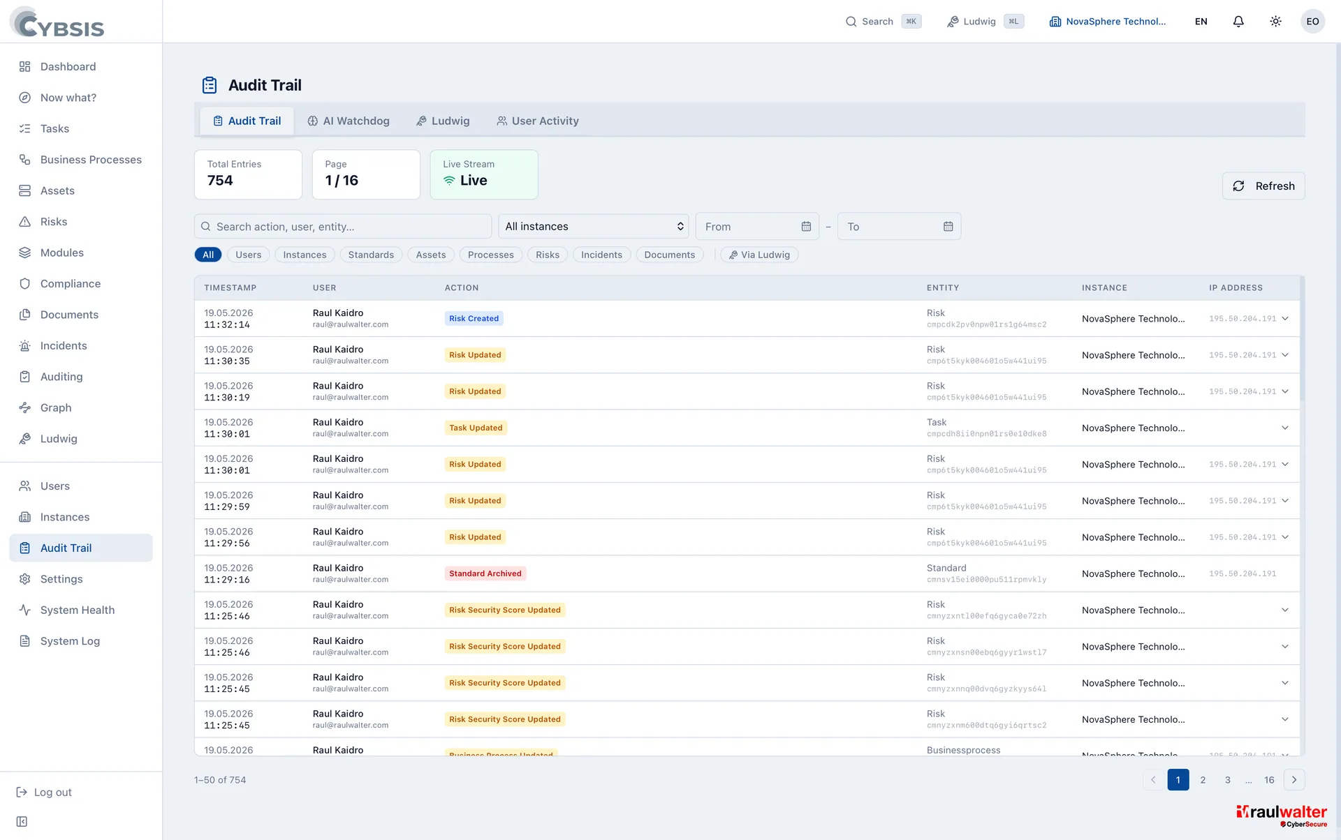 Audit Trail — Cybsis 2.0