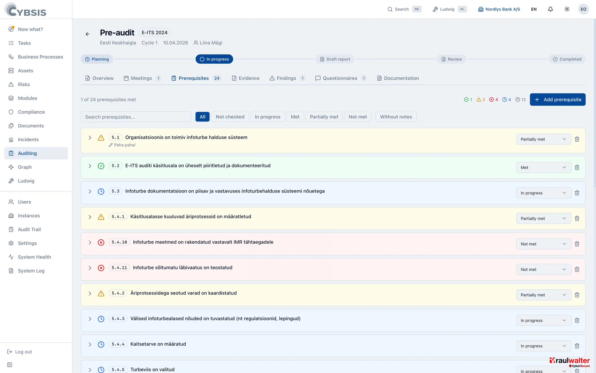 Audit campaigns — Cybsis 2.0