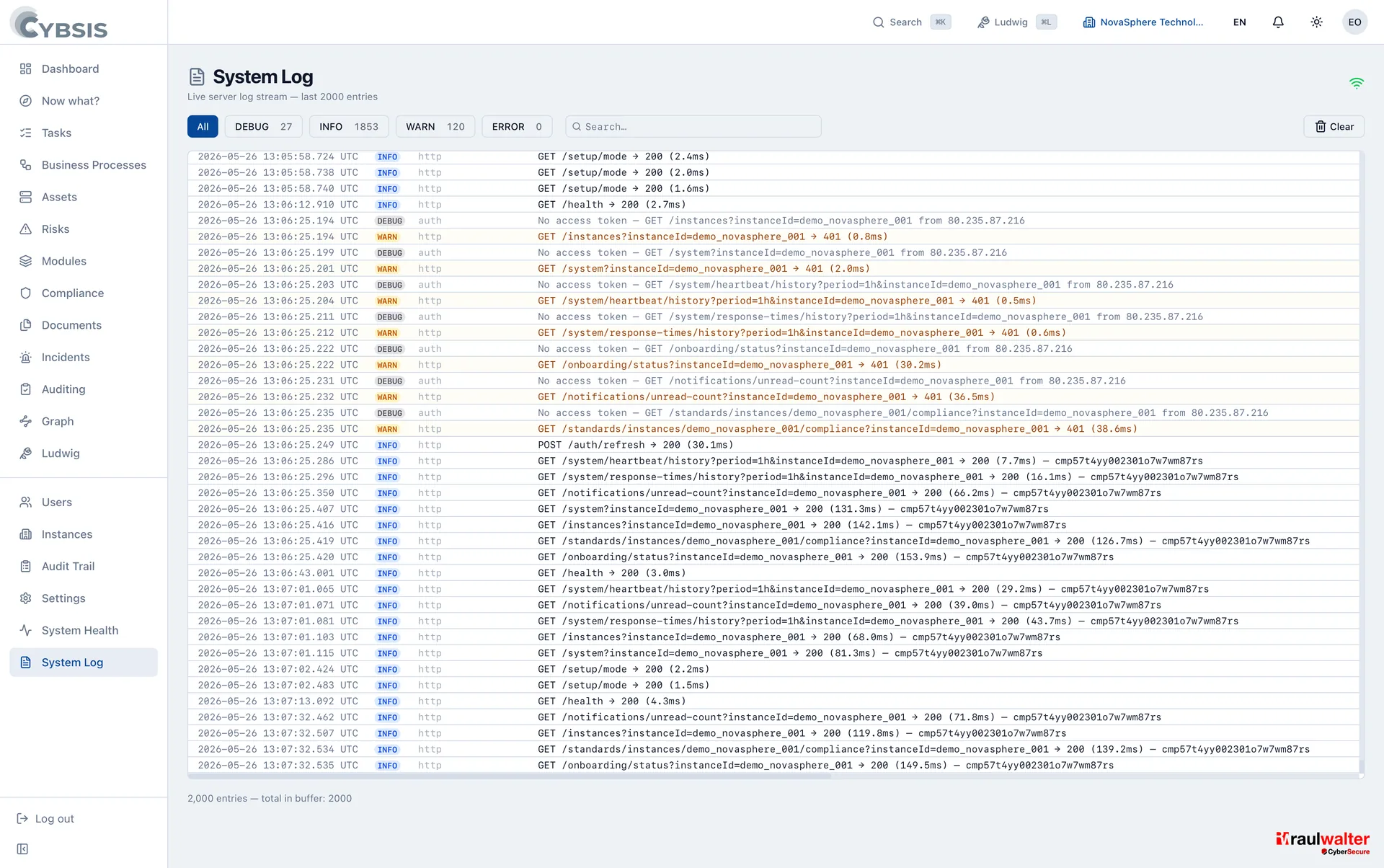System Log — Cybsis 2.0